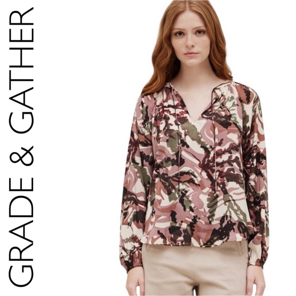grade & gather Tops - 882: GRADE & GATHER NWT BLOUSE ROSEWOOD (GG1)